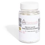 D&eacute;cor sucr&eacute; perle blanche et dor&eacute;e Framboiselle