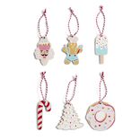 Décoration à suspendre Noël en bois Candyland 6 pièces