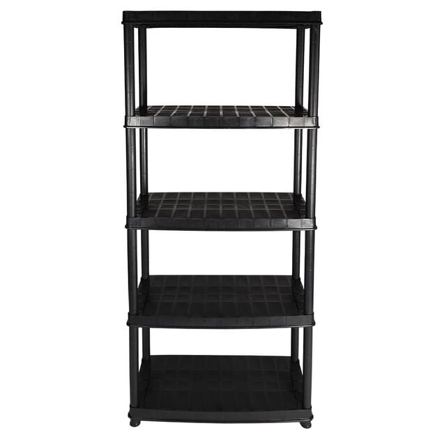 Étagère plastique noir 5 niveaux L71xl35xH180cm