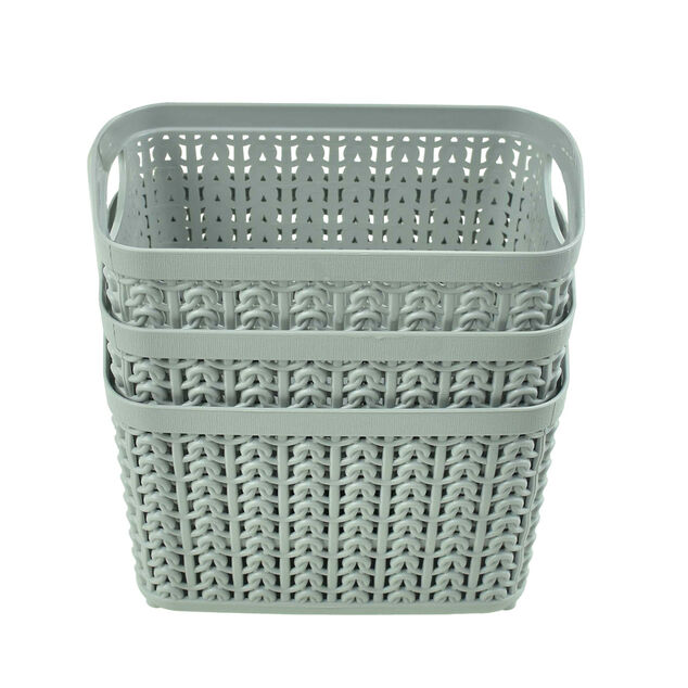 Lot de 3 panières de rangement polypropylène 16,5x16,5cm