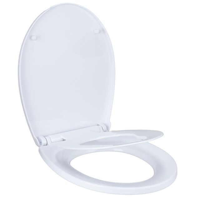 Abattant WC enfant adulte avec r&eacute;ducteur 37x45cm taille universelle blanc uni