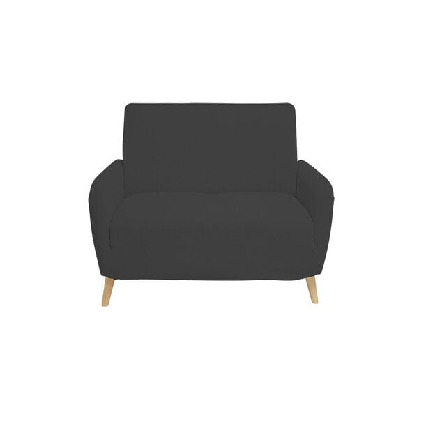 Prot&egrave;ge fauteuil extensible L90x145cm velours c&ocirc;tel&eacute; gris fonc&eacute;