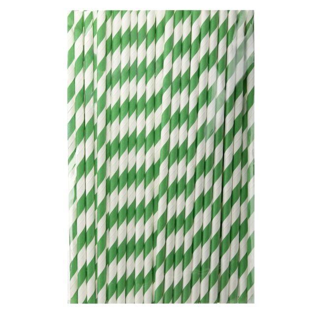 Paille papier x50 motif spirale blanc et coloré (5 modèles)