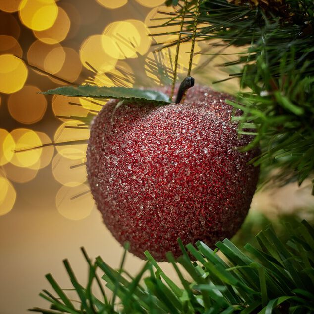 D&eacute;coration de No&euml;l &agrave; suspendre pomme givr&eacute;e &Oslash;6cm (3 mod&egrave;les)