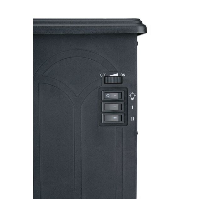 Chemin&eacute;e &eacute;lectrique chauffante 800-1500W effet flamme 37x23xH44cm