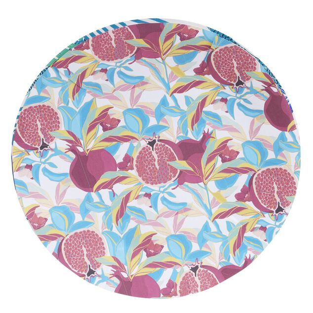 Lot de 10 assiettes plates rondes carton motif exotique grenade feuillage &Oslash;23cm