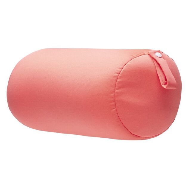 Coussin de plage &agrave; microbilles Funky corail &Oslash;16x30cm