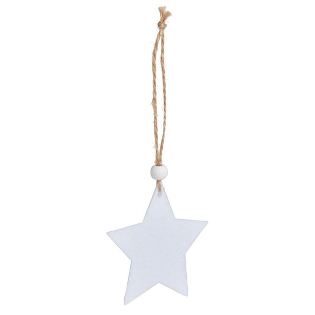 Suspension coeur/étoile/sapin bois et feutrine rouge ou blanc