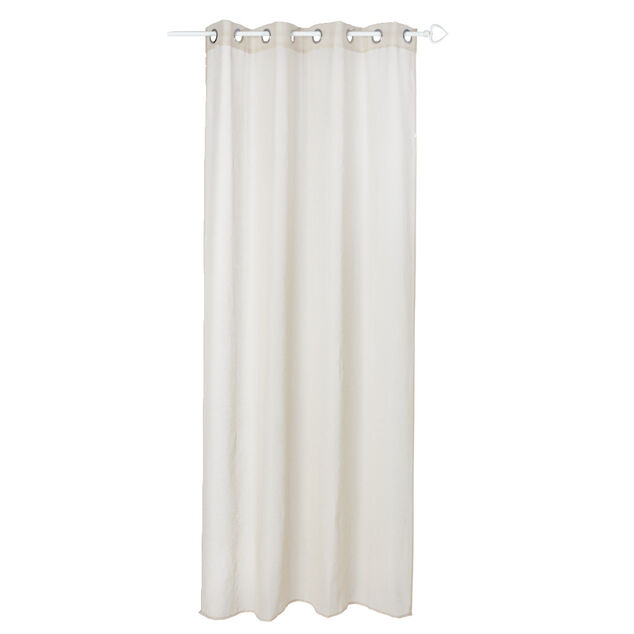 Voilage uni 8 oeillets 135xL240cm - 2 mod&egrave;les beige ou blanc