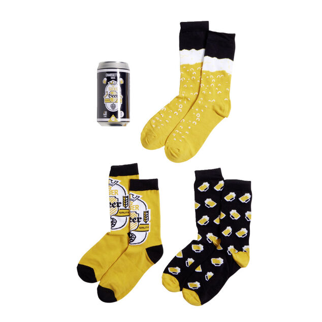 Lot de 3 paires de chaussettes mixtes design bi&egrave;re 39/42