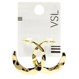 Boucles d'oreilles demi créoles martelées dorées