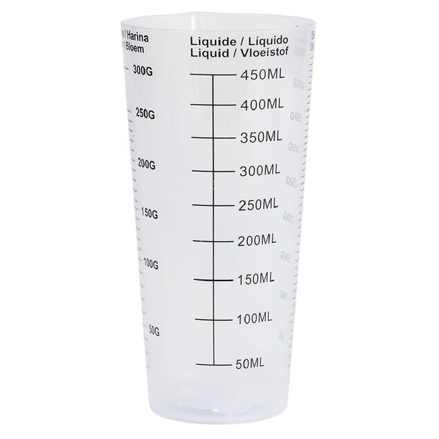 Verre doseur en plastique blanc