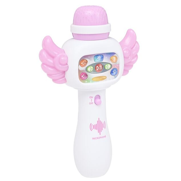Microphone enfant avec son et lumi&egrave;re plastique L21cm (2 mod&egrave;les bleu ou rose)