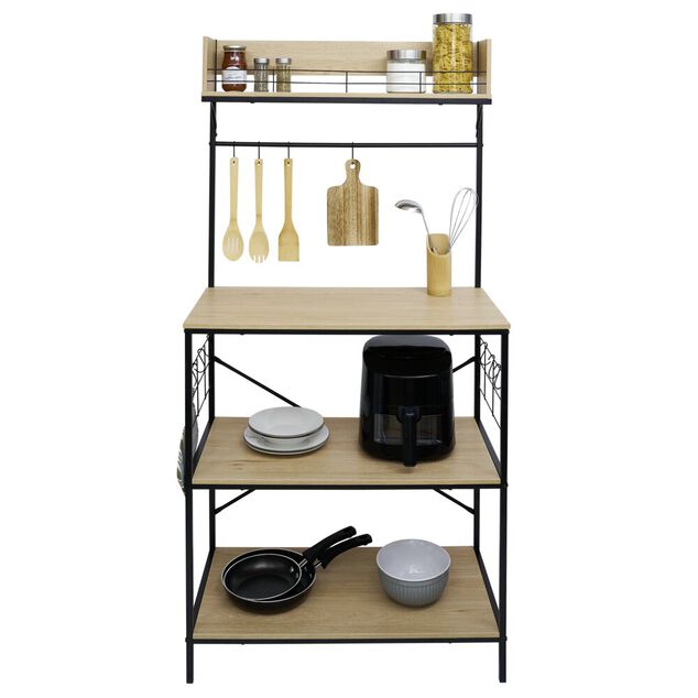 Meuble de rangement Kitchen bois et m&eacute;tal 80xH160x40cm