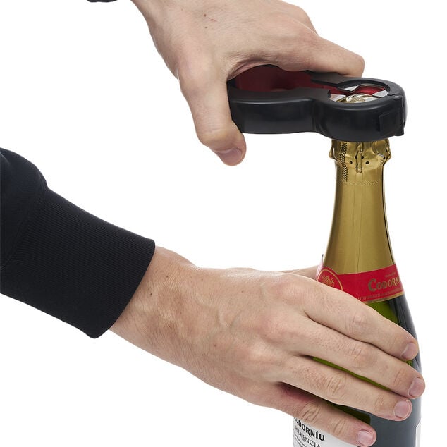 Pince multifonction 6en1 ouvre bouteille et bocal noir et rouge