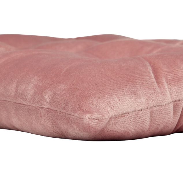 Galette de chaise carr&eacute;e &agrave; nouettes 9 points polyester couleur unie (3 mod&egrave;les)