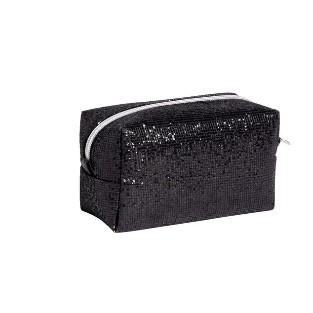 Pochette paillet&eacute;e rectangulaire 15x7xH9cm - 2 mod&egrave;les rose ou noir