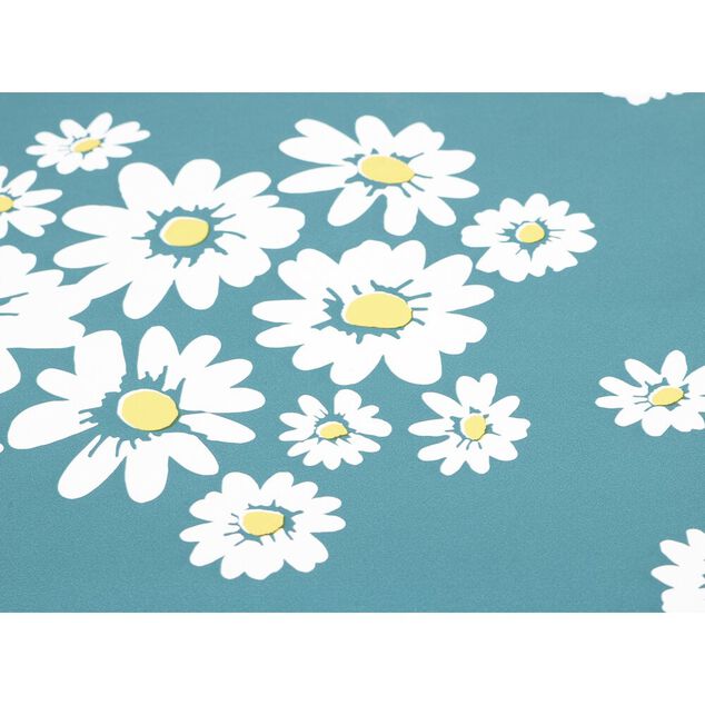 Toile cir&eacute;e Marguerite vert l140cm &ndash; Vente au m&egrave;tre