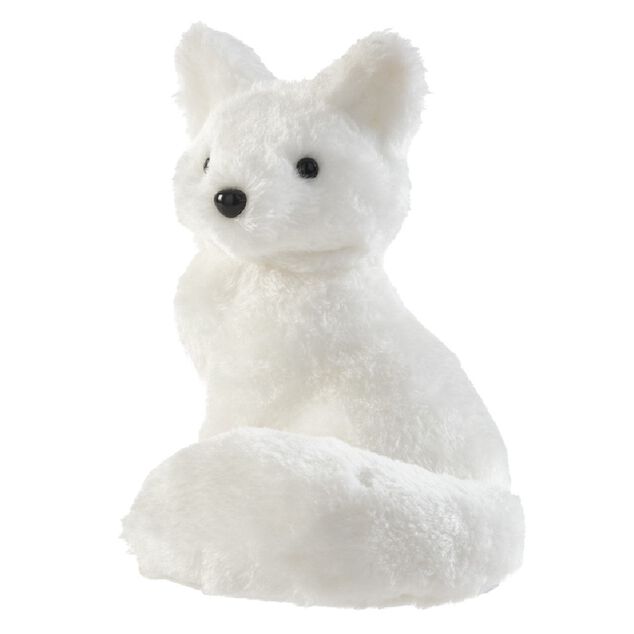 Renard polaire assis à poser déco Noël