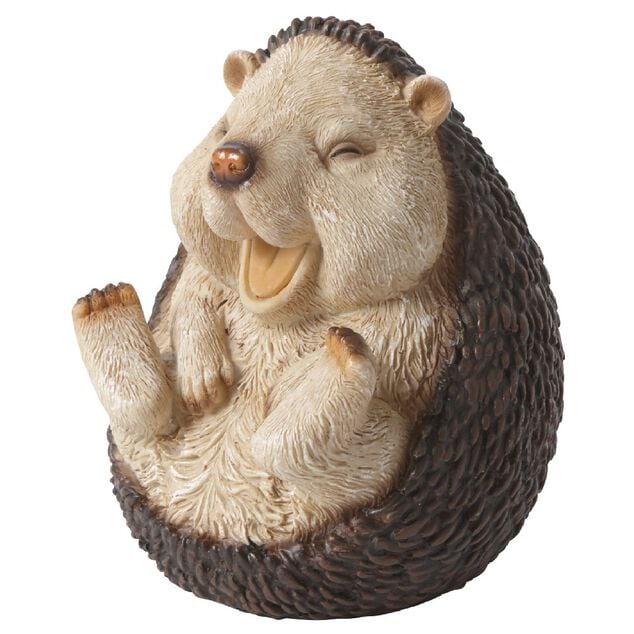 Figurine h&eacute;risson rieur assis