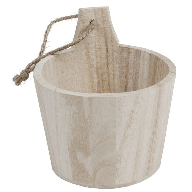 Pani&egrave;re de rangement ronde &agrave; poser ou &agrave; suspendre en bois