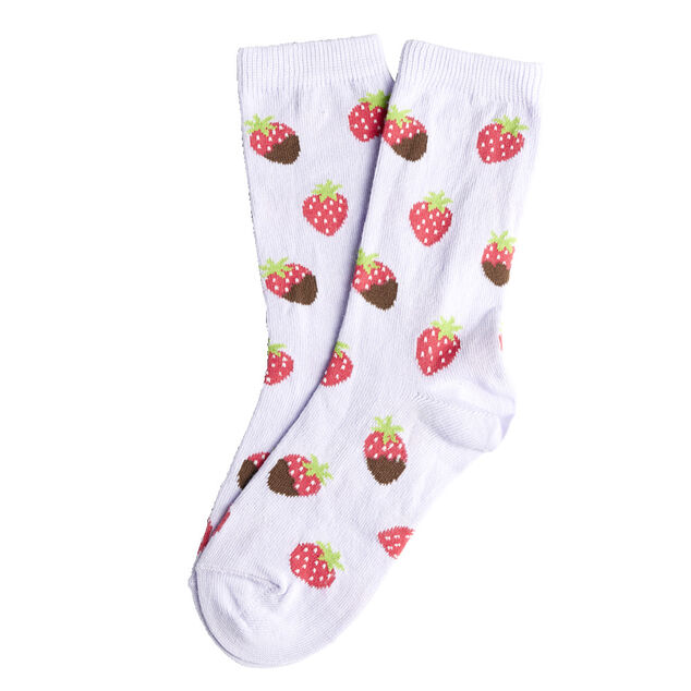 Chaussettes fille blanches motifs fraises T26/35