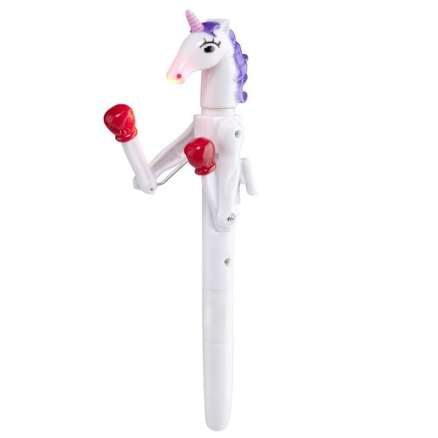 Stylo LED licorne articul&eacute; L19cm (2 mod&egrave;les rose ou blanc)