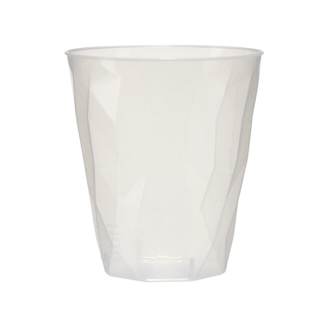 Lot de 12 verres 340ml plastique transparent martelé Ø8,4xH9,5cm