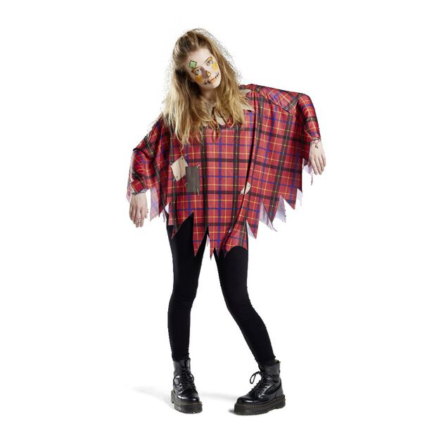 D&eacute;guisement adulte Halloween &eacute;pouvantail poncho - Taille unique