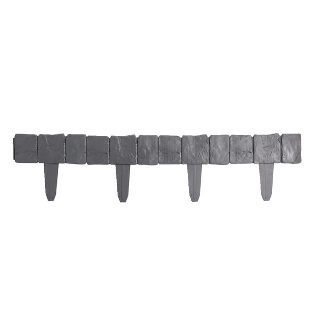 Bordure de jardin &agrave; planter effet pierre grise 4 pi&egrave;ces L25xH10cm
