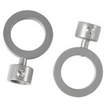 Embout tringle à rideau Ø16 mm rond en métal gris mat x2