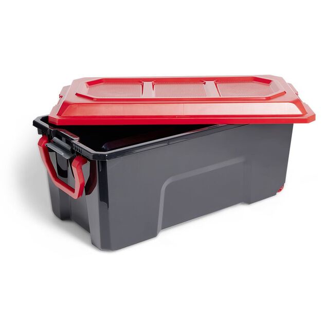 Malle rangement 75L plastique noir