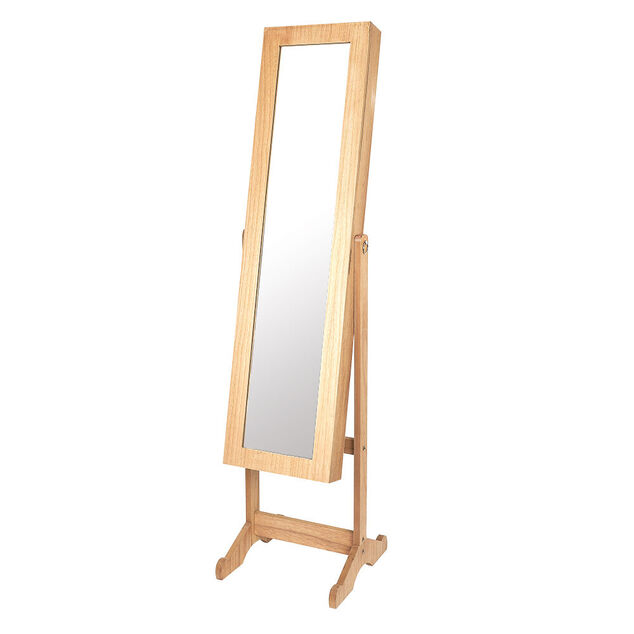 Miroir psyché range bijoux sur pieds en bois