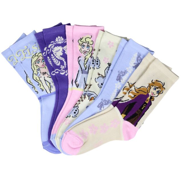 Chaussettes enfant x6 tige haute 23/35 (4 mod&egrave;les)