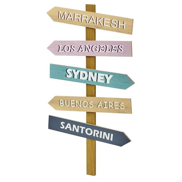 D&eacute;co murale panneaux de destinations L40xH70 cm