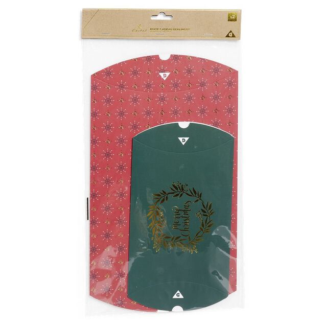 Bo&icirc;te cadeau berlingot No&euml;l traditionnel x2