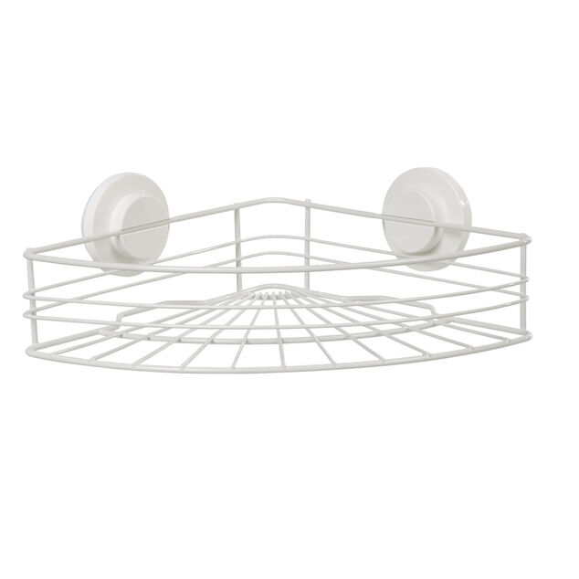 Étagère de douche panier d'angle à ventouse blanc