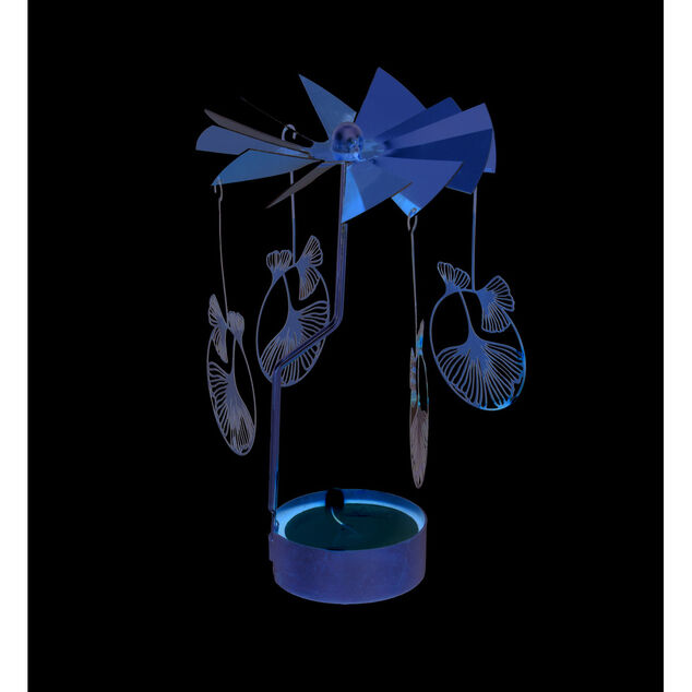 Bougeoir carrousel dor&eacute; &Oslash;8xH17cm