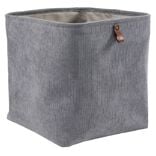 Panière Box Cube effet velours 31x31x31cm gris
