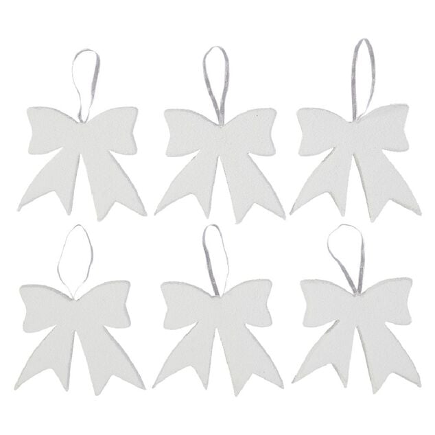 Suspension de No&euml;l en polystyr&egrave;ne blanc x6
