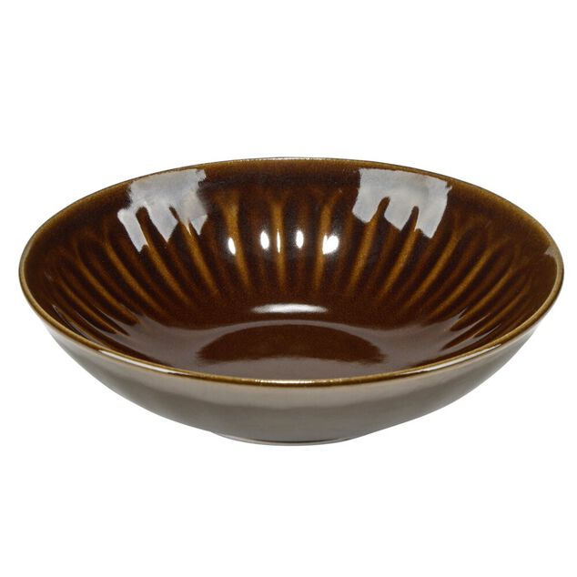 Assiette creuse ronde Badem fa&iuml;ence marron fonc&eacute; &Oslash;20,8cm