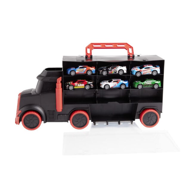 Camion de transport avec 6 voitures