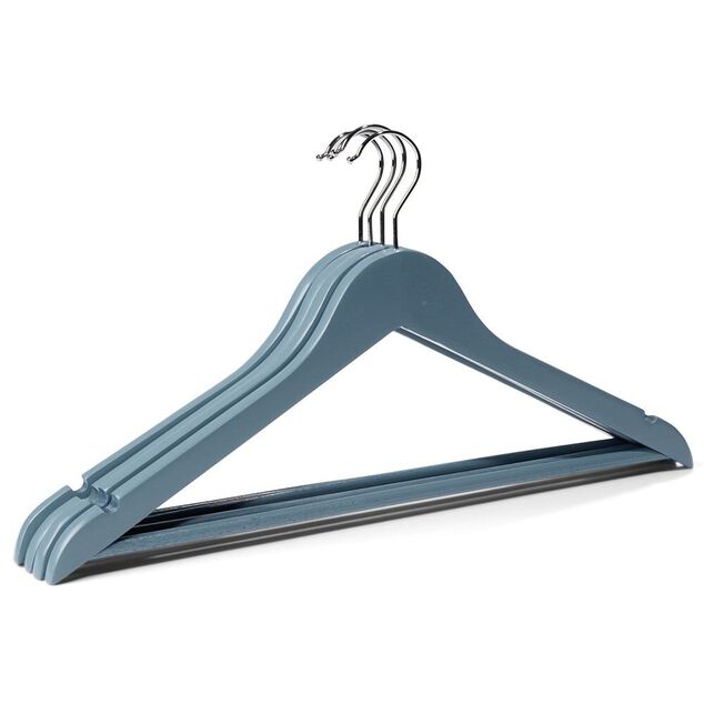 Lot de 5 cintres en bois et métal 44,5x23cm - 4 coloris