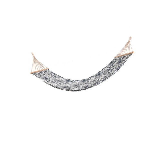 Hamac &agrave; suspendre Ficus 1 place motif feuillage tropical blanc et vert