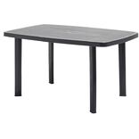 Table de jardin rectangulaire 6 personnes Viva gris fonc&eacute; 137x72xH85cm