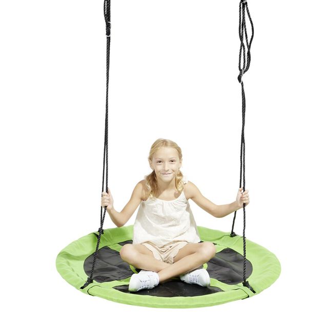 Balan&ccedil;oire ronde nid d'oiseau vert et noir &Oslash;110xH160cm