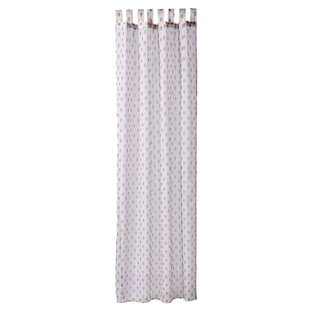 Voilage &agrave; passants Indie motif floral beige et marron 140x240cm