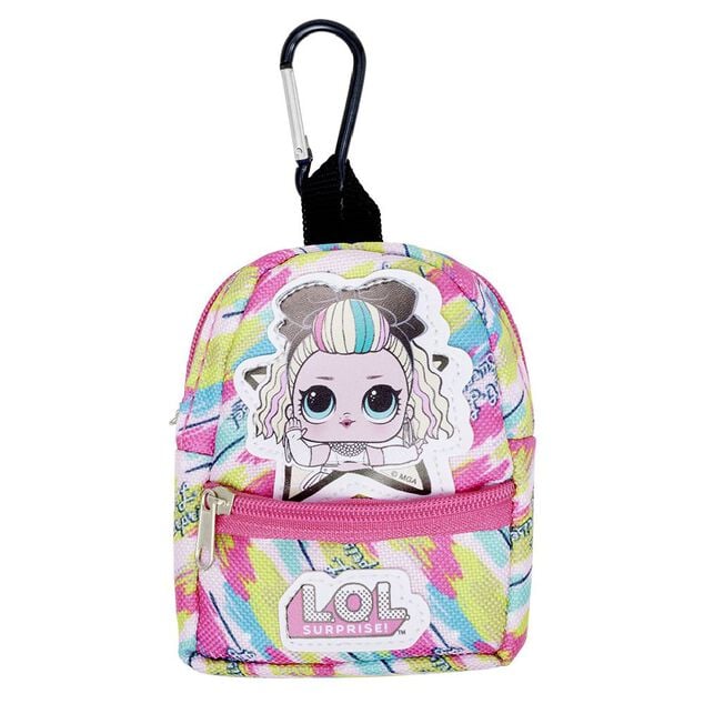 Porte clé sac à dos LOL avec accessoires papeterie L6xH10cm