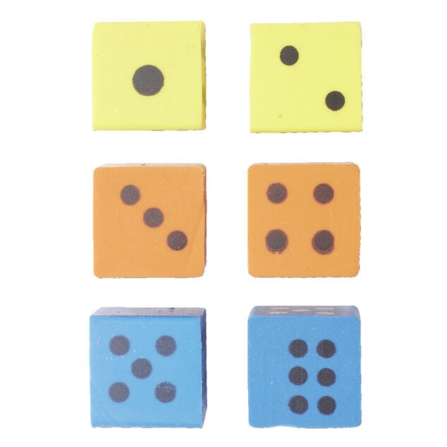 Gomme caoutchouc forme dés x6