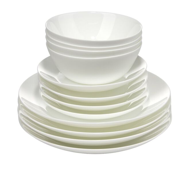 Service vaisselle opale 12 pi&egrave;ces